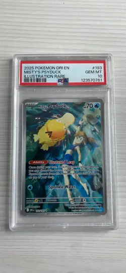 2025 POKEMON DRI EN-DESTINED RIVALS ILLUSTRATION RARE MISTY'S PSYDUCK PSA 10 - Image 1