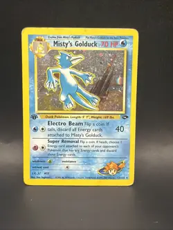 1st Edition Misty's Golduck 12/132 Gym Challenge Holo Vintage Pokemon Card - Image 1