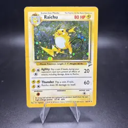 Raichu 16/130 Base Set 2 Holo Pokemon Vintage Card HP/DMG -j - Image 1