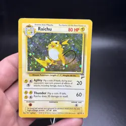 Raichu 16/130 Base Set 2 Holo Pokemon Vintage Card HP/DMG -j - Image 3