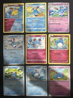 Pokemon TCG Marill & Azumarill Lot: 9 Card Collection Set - Image 1