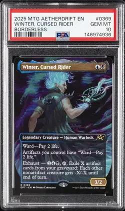 2025 MTG AETHERDRIFT BORDERLESS #0369 WINTER CURSED RIDER PSA 10 - Image 1