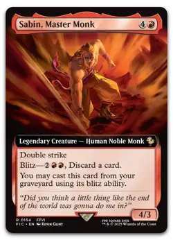Sabin, Master Monk (Extended Art) #154 (NM) Final Fantasy FIC Magic MTG - Image 1