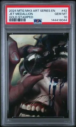 2024 MTG MODERN HORIZONS 3 ART SERIES GOLD STAMPED #42 JET MEDALLION PSA 10 - Image 1