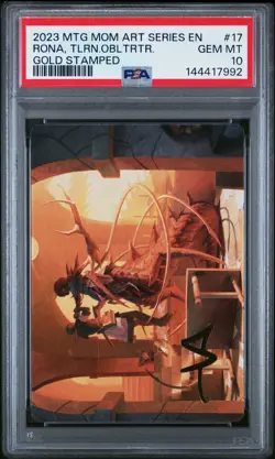 2023 MTG MARCH OF THE MACHINE ART SERIES #17 RONA TOLARIAN OBLITERATOR PSA 10 - Image 1