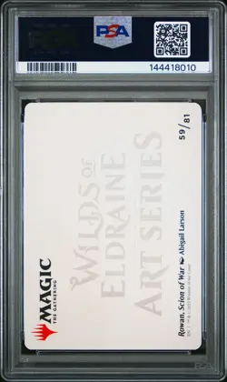 2023 MTG WILDS OF ELDRAINE ART SER GOLD STAMPED #59 ROWAN, SCION OF WAR PSA 10 - Image 2