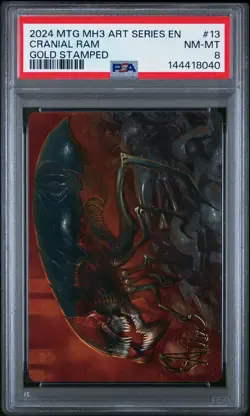 2024 MTG MODERN HORIZONS 3 ART SERIES GOLD STAMPED #13 CRANIAL RAM PSA 8 - Image 1