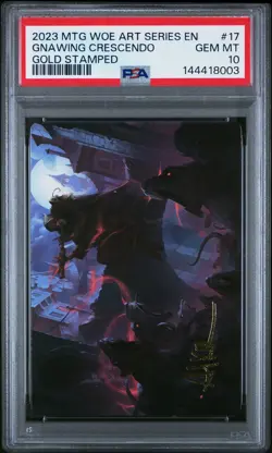 2023 MTG WILDS OF ELDRAINE ART SER GOLD STAMPED #17 GNAWING CRESCENDO PSA 10 - Image 1
