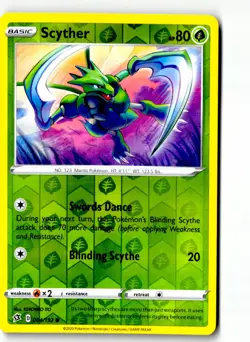 Scyther 004/192 Common Rebel Clash Pokemon Reverse Holo Lightly Played - Image 1