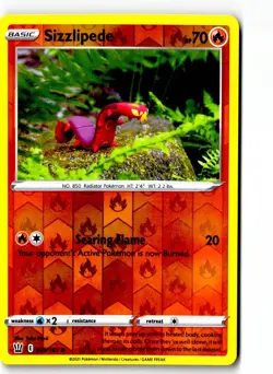 Sizzlipede 029/163 Common Battle Styles Pokemon Reverse Holo Lightly Played - Image 1