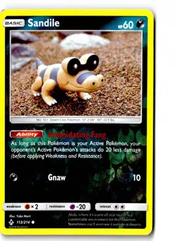 Sandile 113/214 Common Unbroken Bonds Pokemon Reverse Holo Lightly Played - Image 1