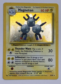 Magneton, Pokemon Moderately Played, Base Set, Holo Rare, 9/102 - Image 2