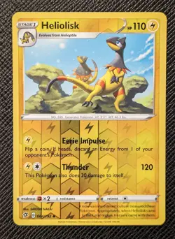 Pokemon Heliolisk Rebel Clash 064/192 Reverse Holo Uncommon - NM - Image 1