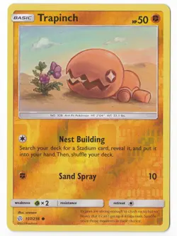 Pokemon Trapinch Cosmic Eclipse 107/236 Reverse Holo Common - NM - Image 1