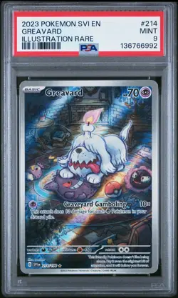 2023 POKEMON SVI EN-SCARLET & VIOLET ILLUSTRATION RARE #214 GREAVARD PSA 9 - Image 1