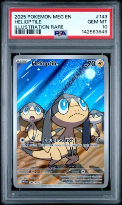 2025 POKEMON MEG EN-MEGA EVOLUTION ILLUSTRATION RARE #143 HELIOPTILE PSA 10 - Image 1