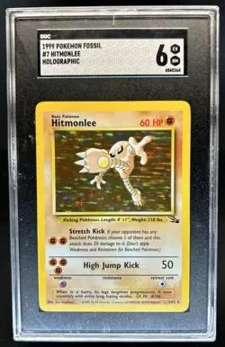 1999 Pokemon Fossil Hitmonlee #7/62 SGC 6 - Image 1