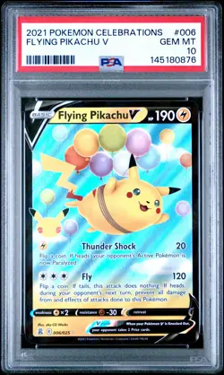 2021 POKEMON CELEBRATIONS #006 FLYING PIKACHU V PSA 10 - Image 1