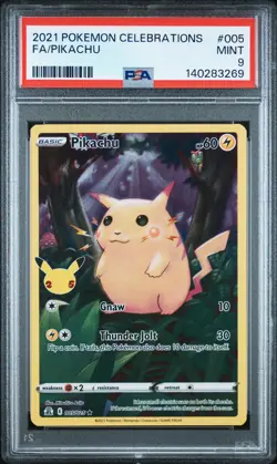 2021 POKEMON CELEBRATIONS #005 FULL ART/PIKACHU PSA 9 - Image 1