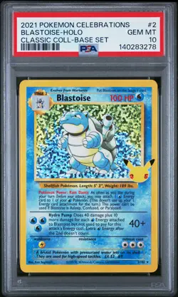 2021 POKEMON CELEBRATIONS CLASSIC COLL #2 BLASTOISE-HOLO PSA 10 - Image 1
