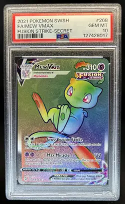 2021 Pokemon SWSH Fusion Strike Mew VMAX #268/264 PSA 10 GEM MINT - Image 1
