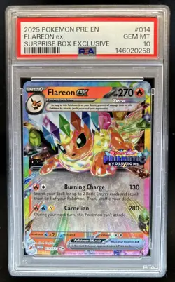 2025 Pokemon Prismatic Evolutions Flareon ex Promos #014/131 PSA 10 GEM MINT - Image 1
