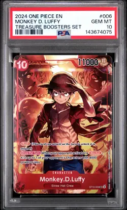 2024 ONE PIECE PROMOS TREASURE BOOSTERS SET #006 MONKEY D. LUFFY PSA 10 - Image 1
