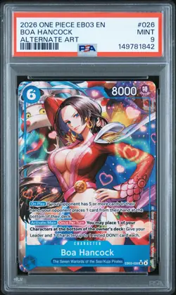 2026 ONE PIECE EB03-EXTRA BOOSTER -ONE PIECE HEROINES ED- #026 BOA HANCOCK PSA 9 - Image 1