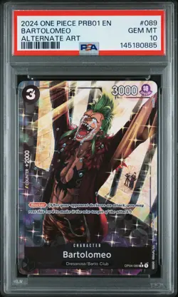 2024 ONE PIECE PRB01-PREM BOOSTER -ONE PIECE CARD THE BEST- BARTOLOMEO PSA 10 - Image 1