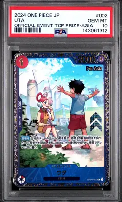 2024 ONE PIECE JPN PROMOS OFFICIAL EVENT TOP PRIZE-ASIA #002 UTA PSA 10 - Image 1