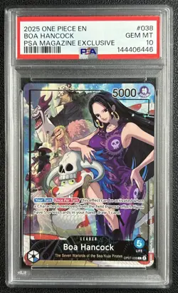 BOA HANCOCK PSA 10 2025 ONE PIECE EN #OP07-038 PSA MAGAZINE EXCLUSIVE GEM 6446 - Image 1