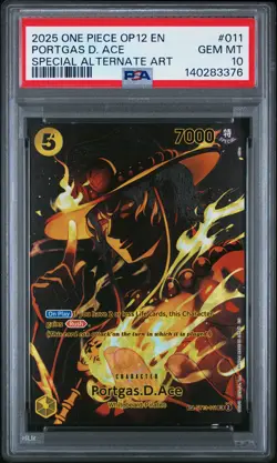 2025 ONE PIECE OP12-LEGACY OF THE MASTER #011 PORTGAS D. ACE PSA 10 - Image 1