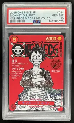 2025 One Piece Japanese Monkey D Luffy One Piece Magazine Vol 20 ST21-014 PSA 10 - Image 1