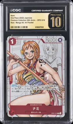 2022 ONE PIECE JPN PREM COLL 25TH ANNIV. MANGA ALT ART #OP01-016 NAMI CGC 10 - Image 1