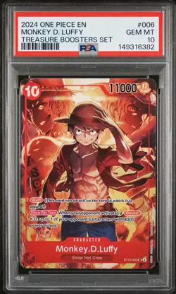 2024 ONE PIECE PROMOS TREASURE BOOSTERS SET #006 MONKEY D. LUFFY PSA 10 - Image 1