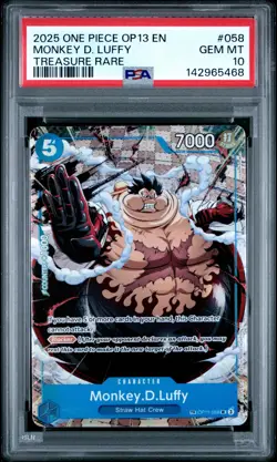 2025 ONE PIECE OP13-CARRYING ON HIS WILL TREASURE RARE MONKEY D. LUFFY PSA 10 - Image 1