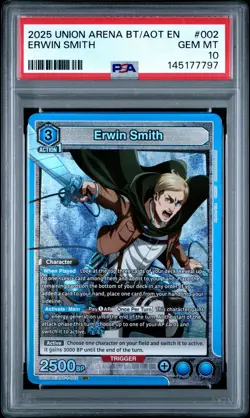 2025 UNION ARENA UE10BT/AOT ATTACK ON TITAN #002 ERWIN SMITH PSA 10 - Image 1