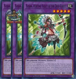 Yugioh! 3x Faisan, Hunting Scout of the Deep Forest DOOD-EN084 Common 1st Ed NM - Image 1