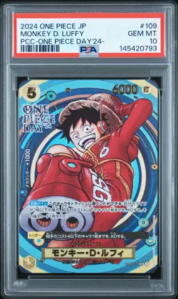 2024 ONE PIECE JPN PREM CARD COLL -ONE PIECE DAY'24- #109 MONKEY D. LUFFY PSA 10 - Image 1
