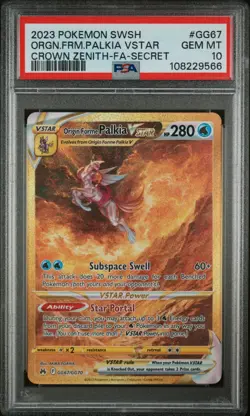 Pokemon TCG Palkia VSTAR GG67 Crown Zenith Gold Card PSA 10 GEM MINT - Image 1