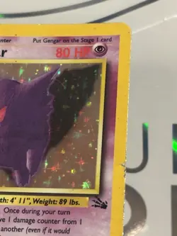 Pokemon TCG Gengar Fossil Holo Card 5/62 Unlimited Rare HP DMG - Image 2