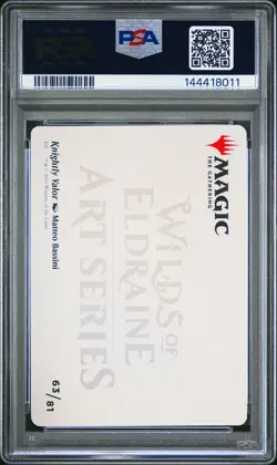 2023 MTG WILDS OF ELDRAINE ART SER GOLD STAMPED #63 KNIGHTLY VALOR PSA 10 - Image 2