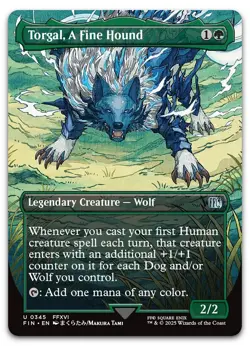 Torgal, A Fine Hound (Borderless) #345 (NM) Final Fantasy FIN Magic MTG - Image 1