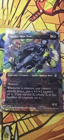 Spider-Man Noir (Borderless) Marvel's Spider-Man Foil Legendary Creature MTG NM - Image 1