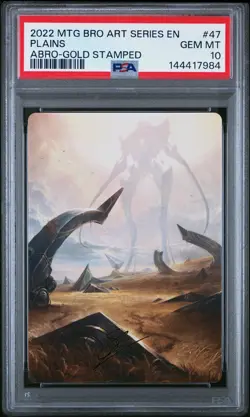 2022 MTG THE BROTHERS' WAR ART SERIES GOLD STAMPED #47 PLAINS PSA 10 - Image 1
