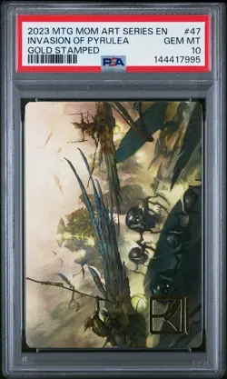 2023 MTG MARCH OF THE MACHINE ART SER GOLD STAMPED INVASION OF PYRULEA PSA 10 - Image 1