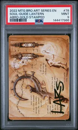 2022 MTG THE BROTHERS' WAR ART SERIES GOLD STAMPED #78 SOUL-GUIDE LANTERN PSA 9 - Image 1
