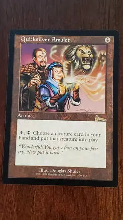 Quicksilver Amulet Urza's Legacy EX/LP 130/143 MTG Magic the Gathering Artifact - Image 1