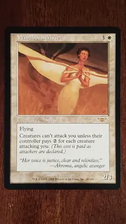 Windborn Muse Legions EX/LP #28 MTG Magic the Gathering Creature Rare White - Image 3
