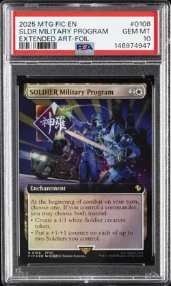 2025 MTG FINAL FANTASY COMMANDER #0108 SOLDIER MILITARY PROGRAM PSA 10 - Image 1